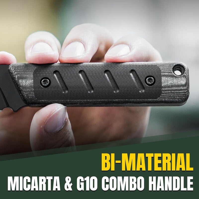 KIZER سكين سمولت الثابتة، 2.93 إنش من فولاذ 3V، سكين جيب بنقطة إسقاط، سكاكين ثابتة للتخييم مع غمد، مقبض G10 وميكارا، سكين EDC صغير للرجال والنساء للاستخدام الخارجي والداخلي 1063A2 - Image 3